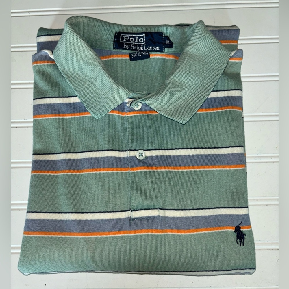 Polo by Ralph Lauren Green Striped Polo Shirt